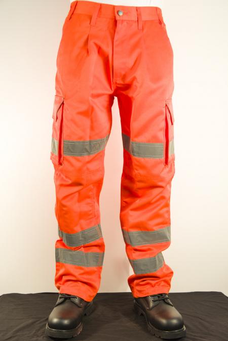 Leo hi vis work trousers orange