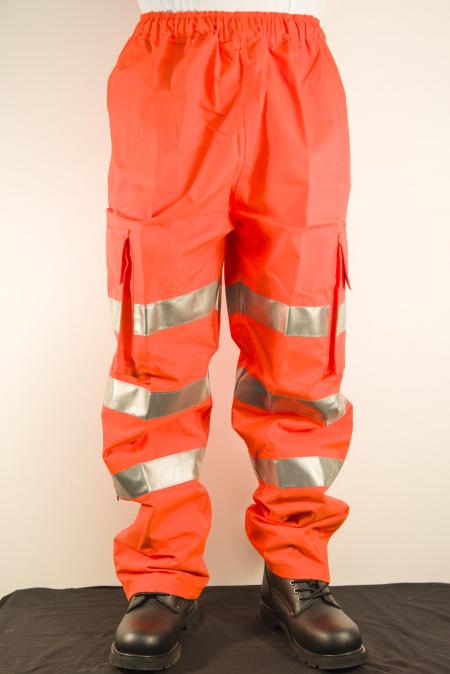 Leo his vis waterproof trousers orange