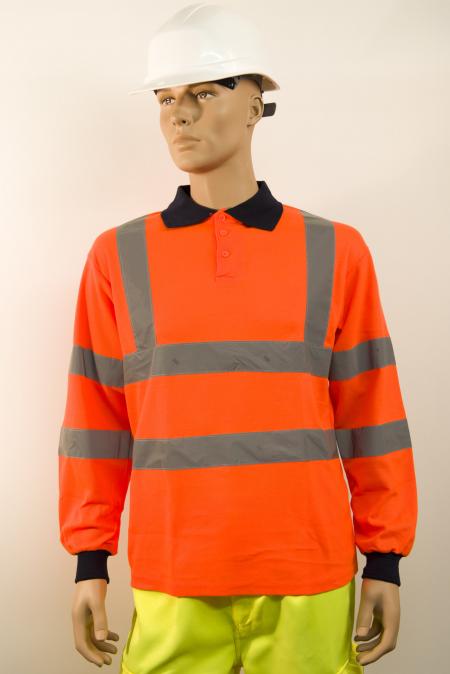 Hi visibility long sleeve polo